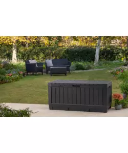 BAULE DA ESTERNO KETER "KENTWOOD" IN RESINA MARRONE EFFETTO LEGNO 350 LT 128X54X59 CM